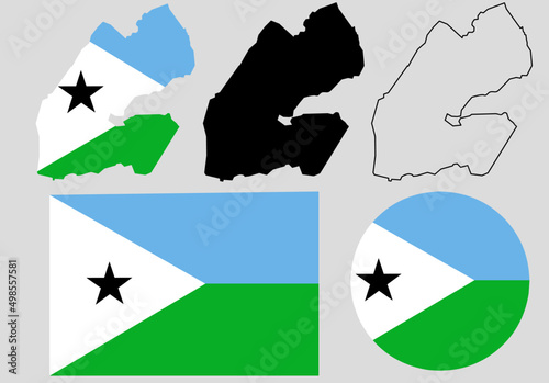 map flag republic of djibouti icon set photo