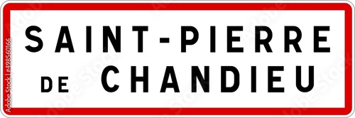 Panneau entrée ville agglomération Saint-Pierre-de-Chandieu / Town entrance sign Saint-Pierre-de-Chandieu