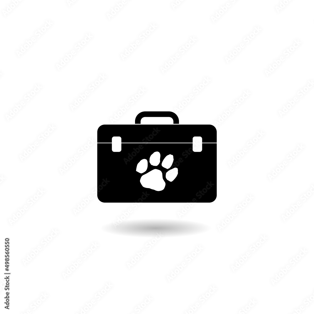 Veterinary clinic symbol icon with shadow Veterinary clinic symbol icon with shadow