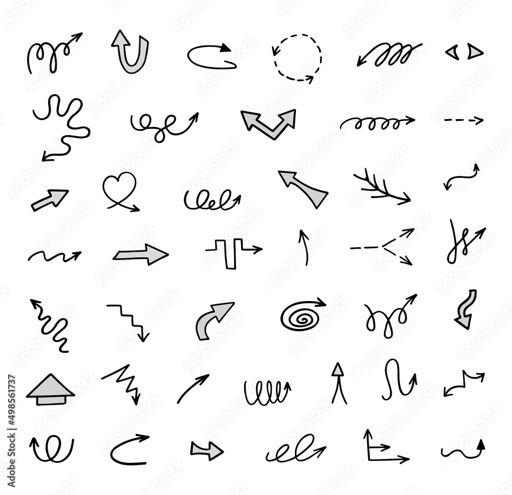 Vector set of hand drawn arrows, elements for presentation Vector set of hand drawn arrows, elements for presentation