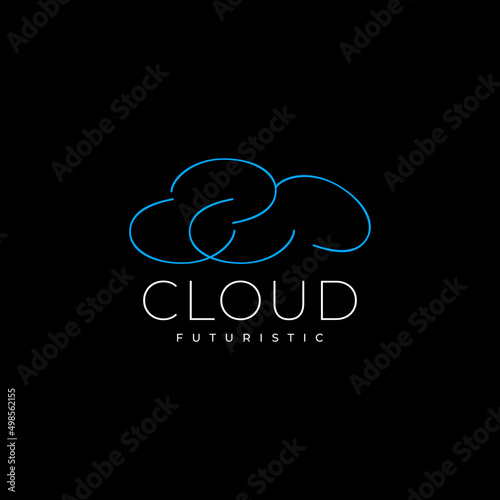 cloud tech transfer modern logo design