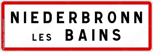 Panneau entrée ville agglomération Niederbronn-les-Bains / Town entrance sign Niederbronn-les-Bains