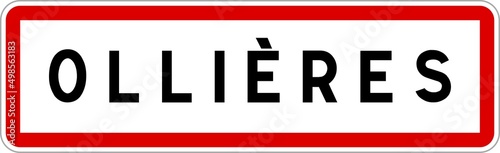 Panneau entrée ville agglomération Ollières / Town entrance sign Ollières