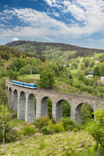 Railway viaduct Novina in Krystofovo udoli, Northern Bohemia, Czech Republic photo
