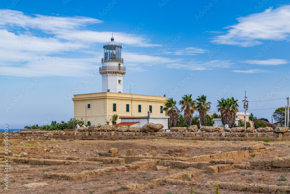 Lighthouse in Capo Colonna near Crotone, Calabria, Italy