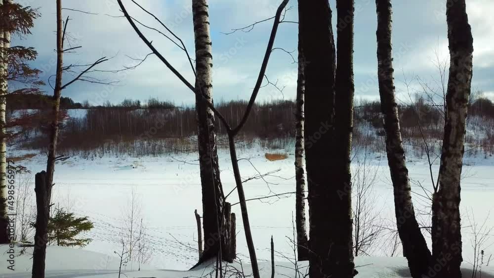 Winter, February, quarry and river Winter, February, quarry and river