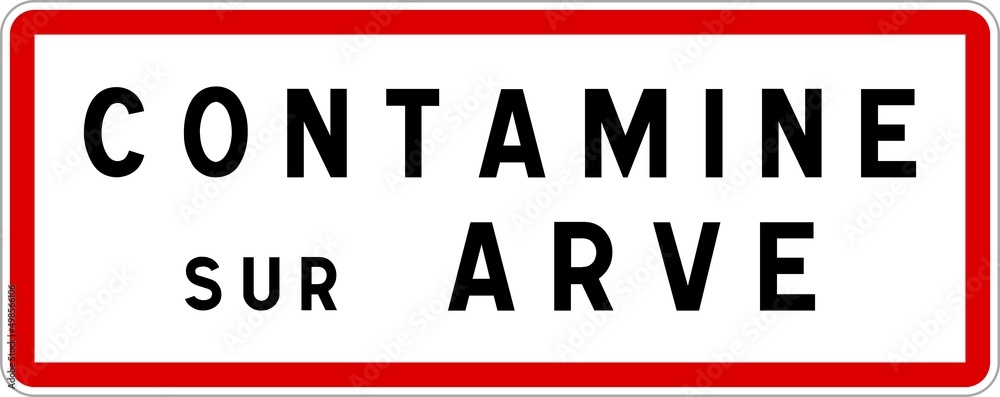 Panneau entrée ville agglomération Contamine-sur-Arve / Town entrance sign Contamine-sur-Arve