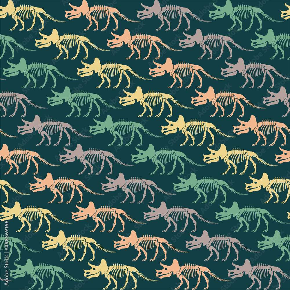 Seamless vector pattern with dinosaur skeleton. Seamless vector pattern with dinosaur skeleton.