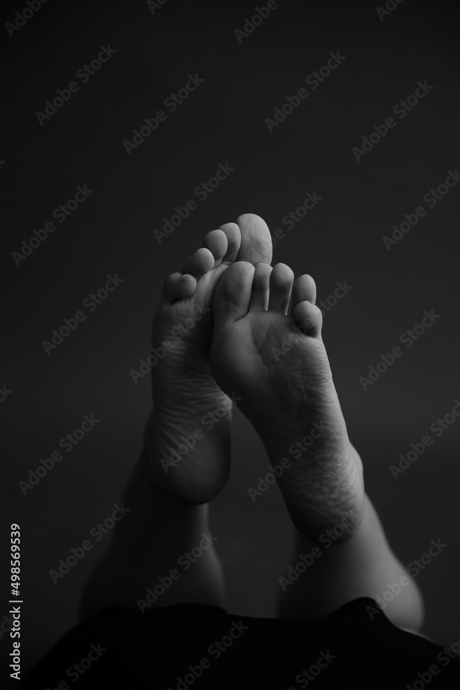Black and white photo of body parts Black and white photo of body parts