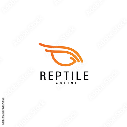 Reptile eye logo icon design template flat vector illustration Premium Vector