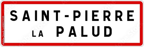 Panneau entrée ville agglomération Saint-Pierre-la-Palud / Town entrance sign Saint-Pierre-la-Palud