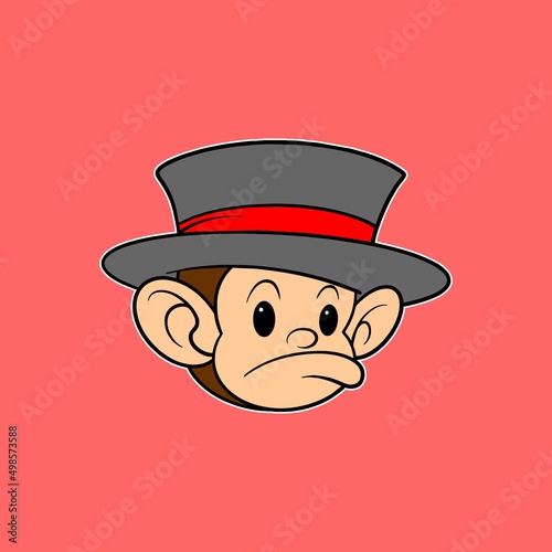 cute monkey head cartoon photo