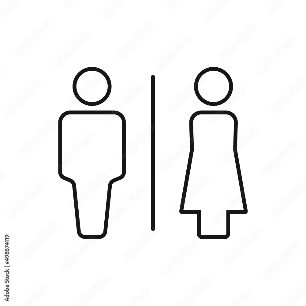 Washroom Icon. Male and female toilet icons. Toilet icon. Restroom icon. Toilet SVG icon. WC symbol illustration. Washroom Icon. Male and female toilet icons. Toilet icon. Restroom icon. Toilet SVG icon. WC symbol illustration.