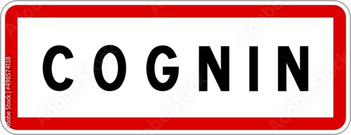 Panneau entrée ville agglomération Cognin / Town entrance sign Cognin