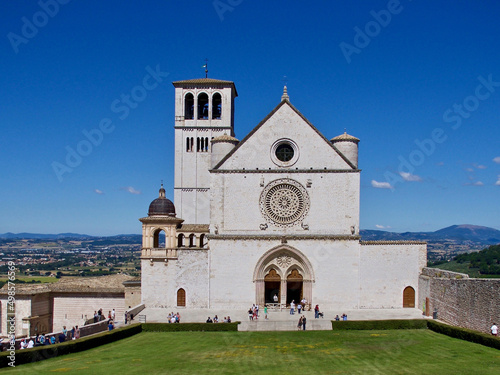Exterior of The Basilica of San Francesco Assisi in Umbria, central Italy