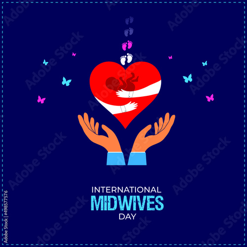 International Midwives Day. Template for background, banner, card, poster. vector illustration.