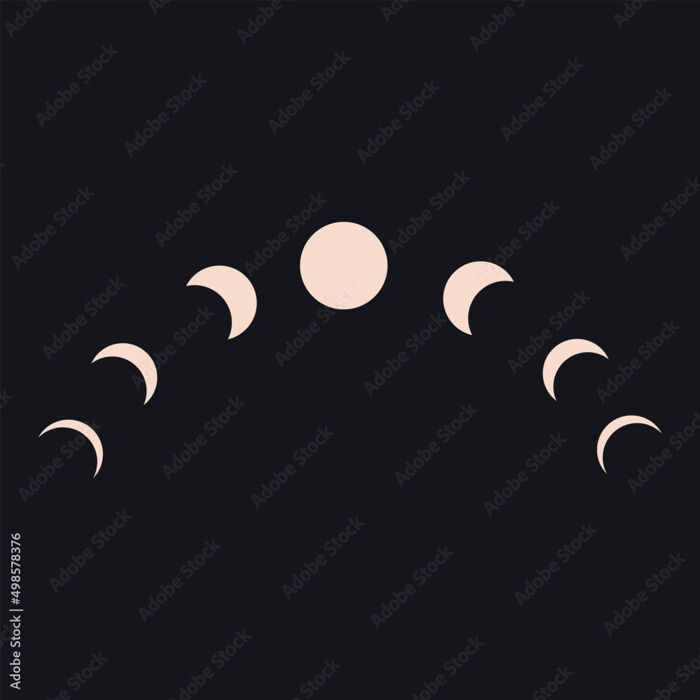 Moon phases, design element, logo