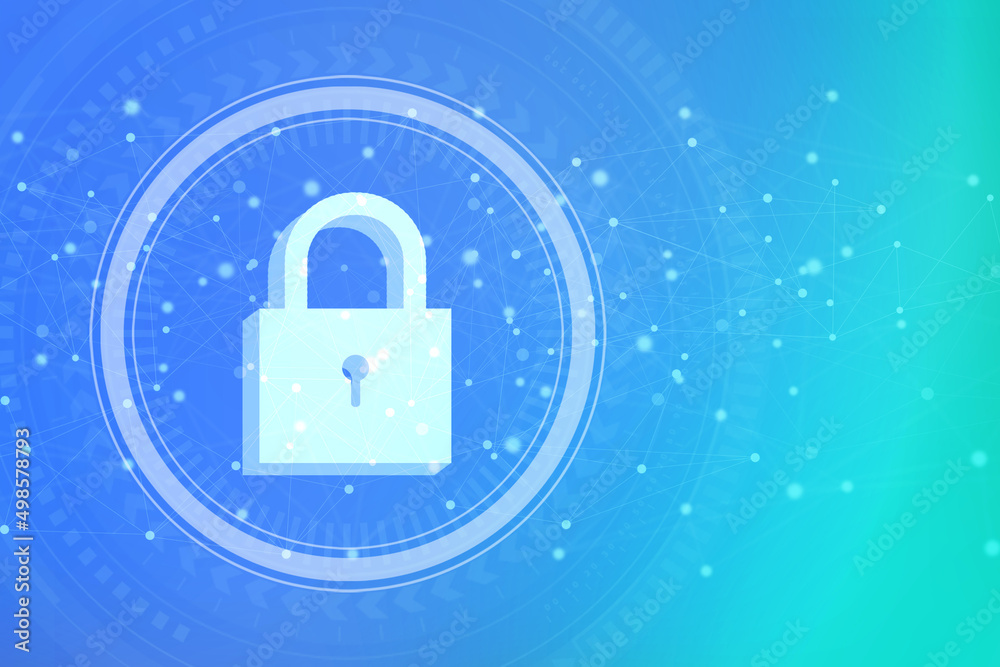 2d illustration Safety concept: Closed Padlock on digital background 2d illustration Safety concept: Closed Padlock on digital background