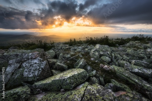 sunset over the mountain