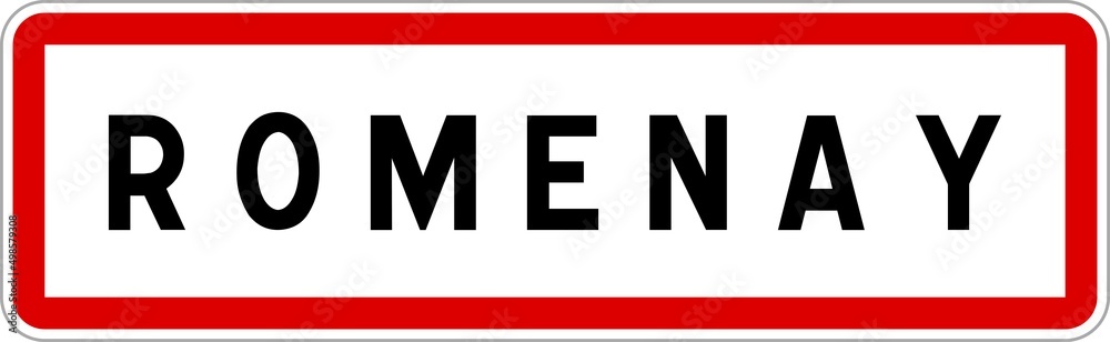Panneau entrée ville agglomération Romenay / Town entrance sign Romenay Panneau entrée ville agglomération Romenay / Town entrance sign Romenay