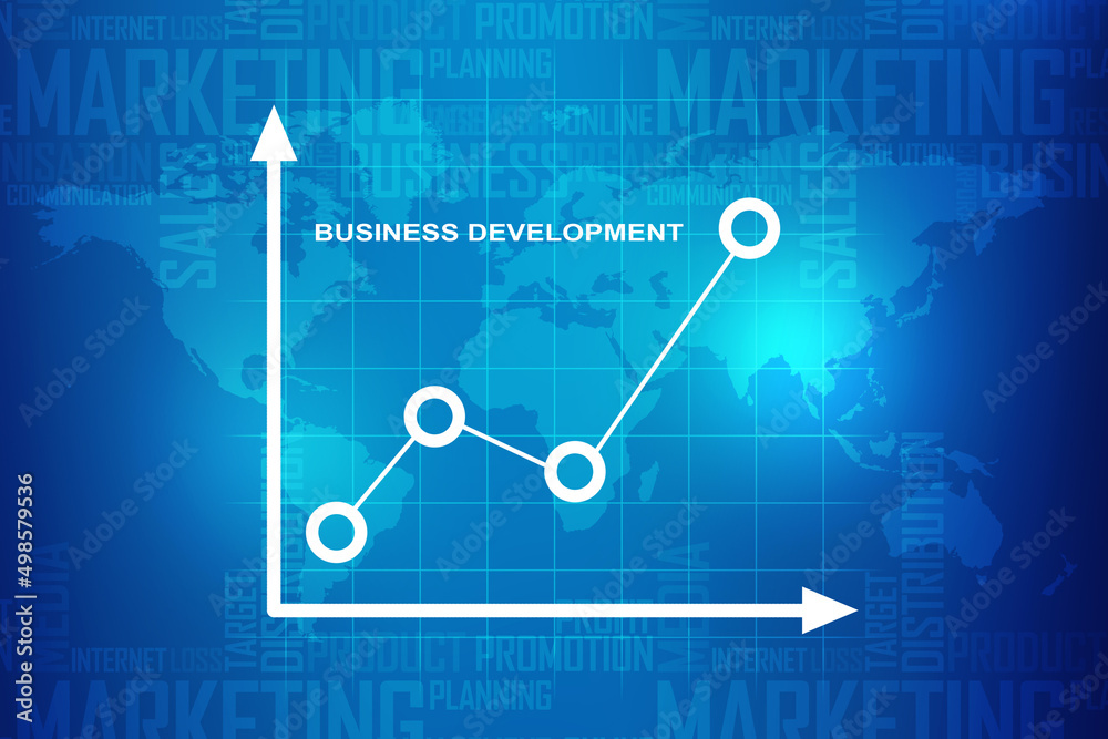 2d rendering Stock market online business concept. business Graph 