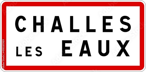 Panneau entrée ville agglomération Challes-les-Eaux / Town entrance sign Challes-les-Eaux