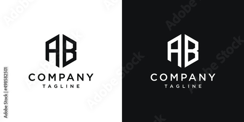 Creative Letter AB Monogram Logo Design Icon Template White and Black Background