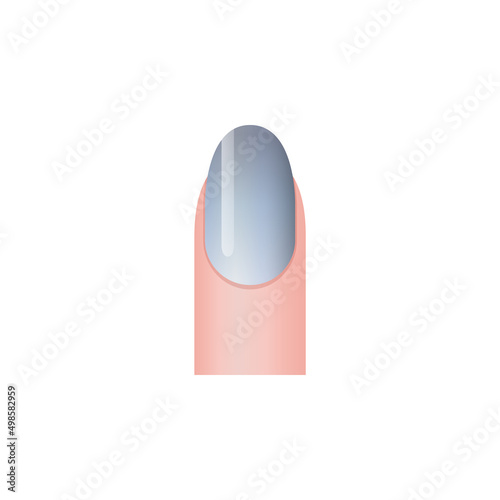Design nail manicure on fingernail realistic vector illustration isolated.