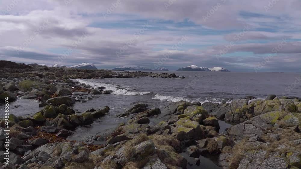 Rocky shoreline. the Island of Runde in Norway, slomo Rocky shoreline. the Island of Runde in Norway, slomo