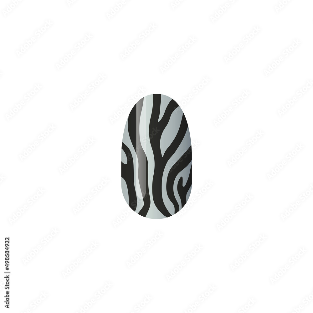 Finger nail with animalistic design realistic vector illustration isolated. Finger nail with animalistic design realistic vector illustration isolated.