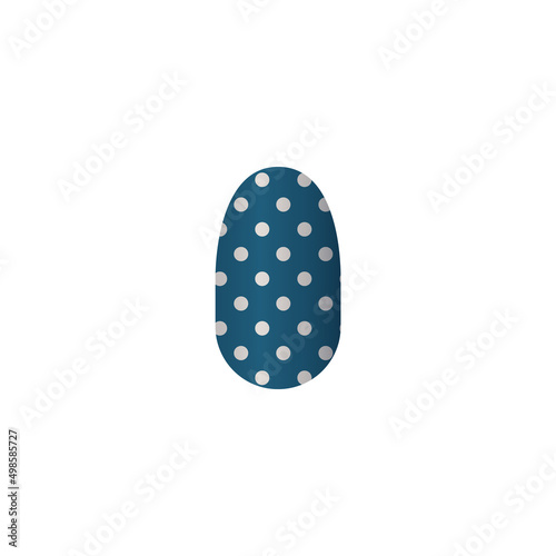 Nail manicure art design with polka dot realistic vector illustration isolated.