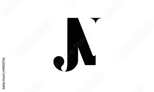 initials alphabet logo icon vector JN NJ
