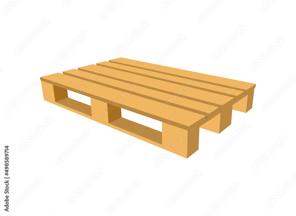 Empty wooden pallet for shipment of goods flat vector illustration isolated. Empty wooden pallet for shipment of goods flat vector illustration isolated.