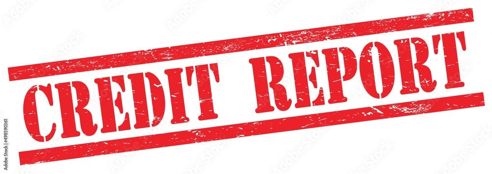CREDIT REPORT text on red grungy rectangle stamp. CREDIT REPORT text on red grungy rectangle stamp.