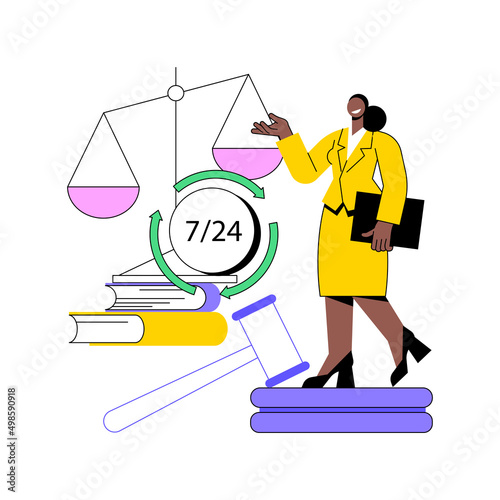 Legal services abstract concept vector illustration. Lawyer referral service, get professional legal help, Protect personal assets against lawsuits, qualified attorney advice abstract metaphor.