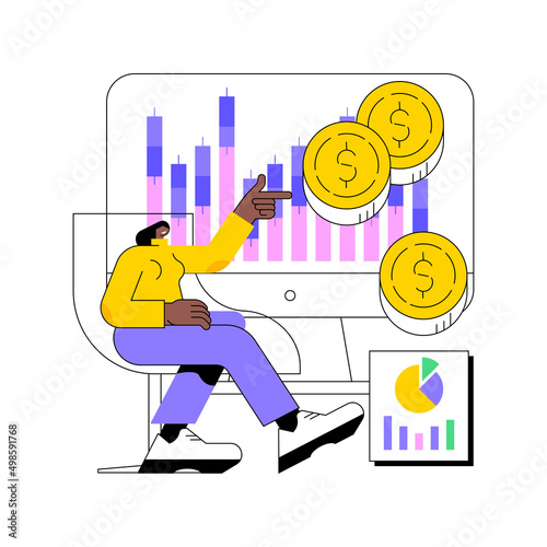 Stock market abstract concept vector illustration. Stock market index, global investment, stockbroking company, exchange rate data, brokerage, financial information, share buyer abstract metaphor.