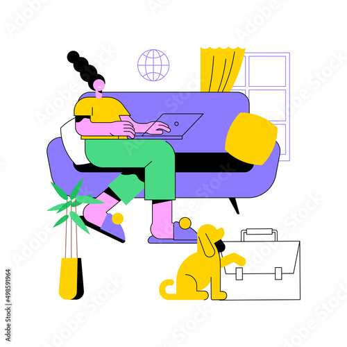 Become a freelancer abstract concept vector illustration. Distant work, individual freelance job, becoming independent entrepreneur, finding clients online, digital nomad abstract metaphor.