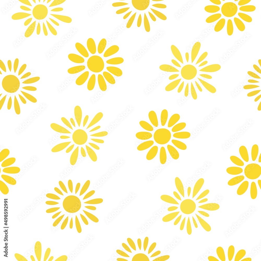 Simple suns seamless pattern vector flat illustration, cute summer repeat ornament for making textile, fabrics, home decor, vacation concept and holiday design for children, gift paper Simple suns seamless pattern vector flat illustration, cute summer repeat ornament for making textile, fabrics, home decor, vacation concept and holiday design for children, gift paper