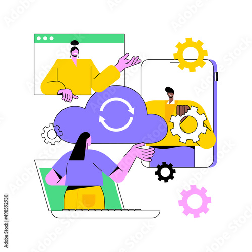 Unified communication abstract concept vector illustration. Enterprise communications platform, consistent unified user interface, framework for real-time audio video integration abstract metaphor.