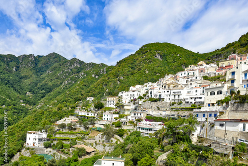 Panorama of Arboli in the hills, a small village on the Amalfi coast in Italy photo