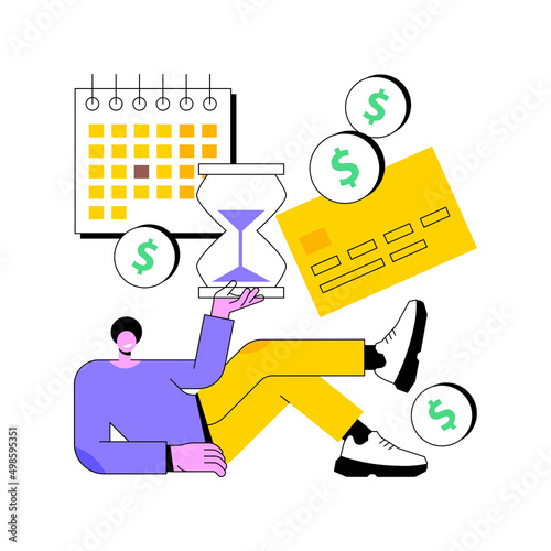 Installment tax payments abstract concept vector illustration. Payment plan installment agreement, accountant service, tax relief, application form preparation, paying on time abstract metaphor.
