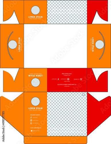 Portable and editable die cut packaging box