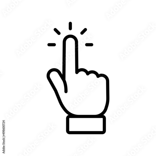 Hand click icon. Vector clicking pointer finger.