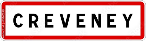 Panneau entrée ville agglomération Creveney / Town entrance sign Creveney
