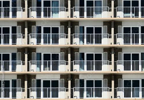 Canvas Print Closeup shot of the modern apartment building with balconies