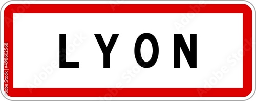 Panneau entrée ville agglomération Lyon / Town entrance sign Lyon