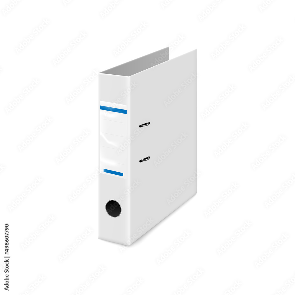 White realistic ring binder, vector illustration isolated on white background White realistic ring binder, vector illustration isolated on white background