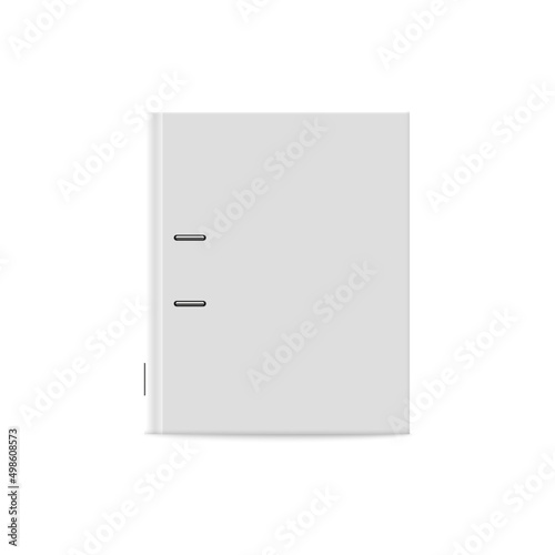Blank ring binder or documents cover realistic vector illustration isolated.