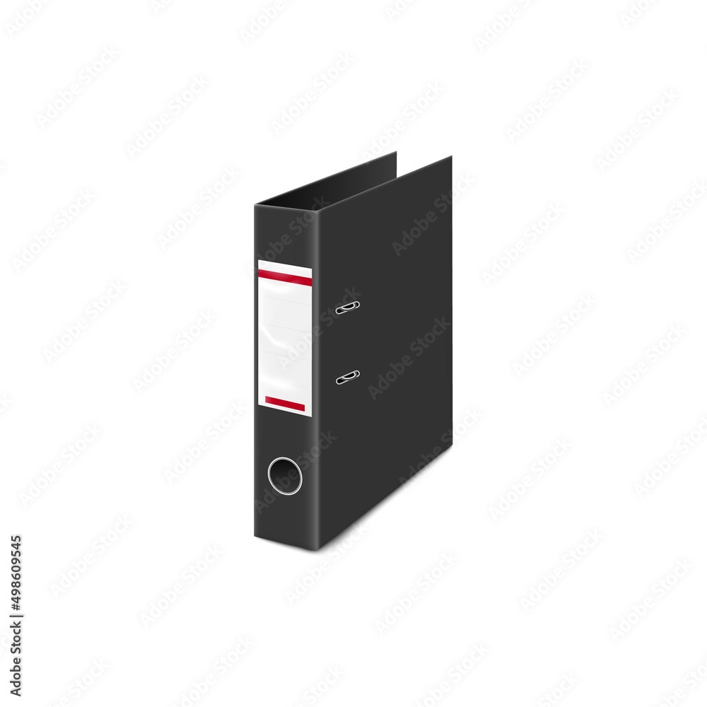 Ring binder or document case at an angle, realistic vector illustration isolated. Ring binder or document case at an angle, realistic vector illustration isolated.