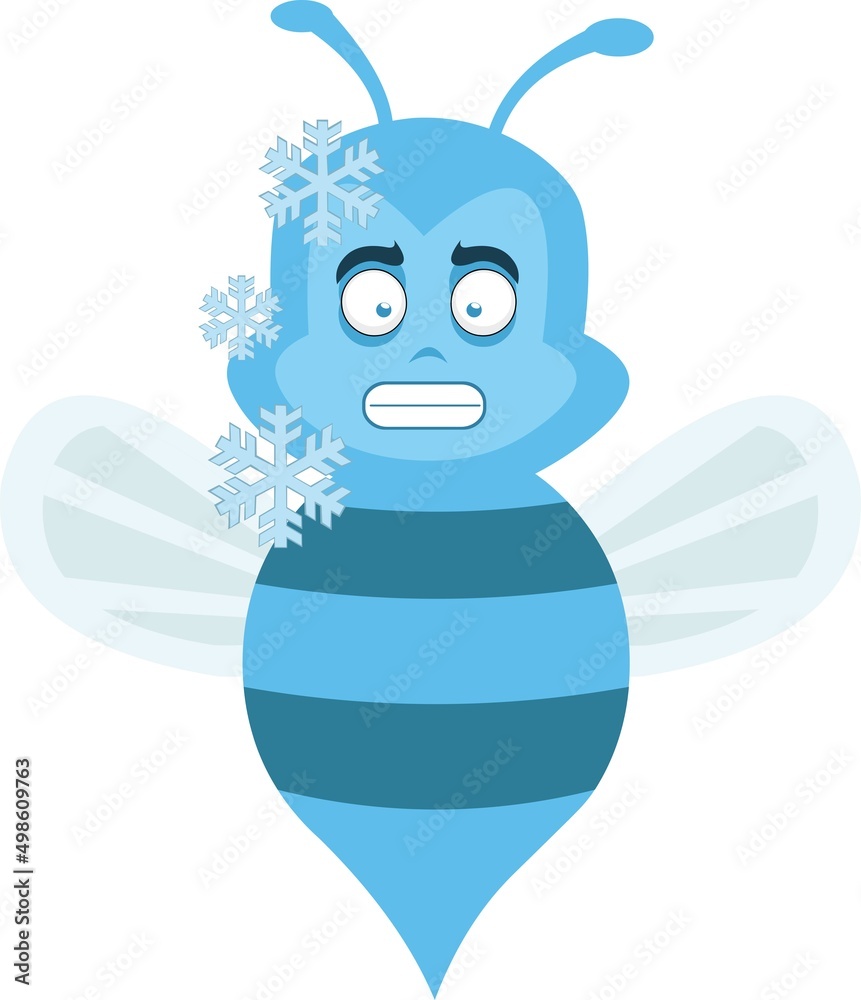 Vector character illustration of a frozen cartoon bee Stock Vector | Adobe  Stock